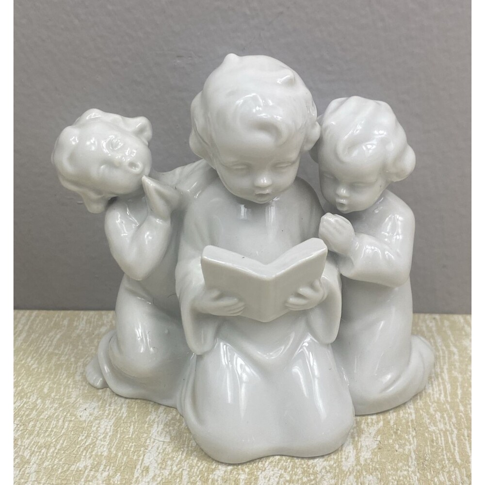 VTG Metzler & Ortloff Germany Porcelain Praying Children Figurine Rare Unpainted